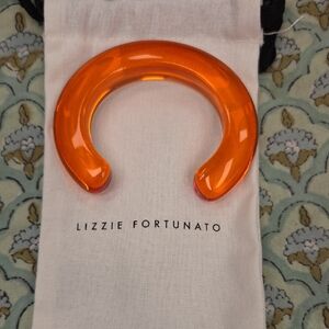 Lizzie Fortunato Orange Resin Cuff Bracelet